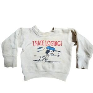 Vintage 1968 Peanuts Snoopy I Hate Losing Sweatshirt Kids 6 Kidcore Retro USA